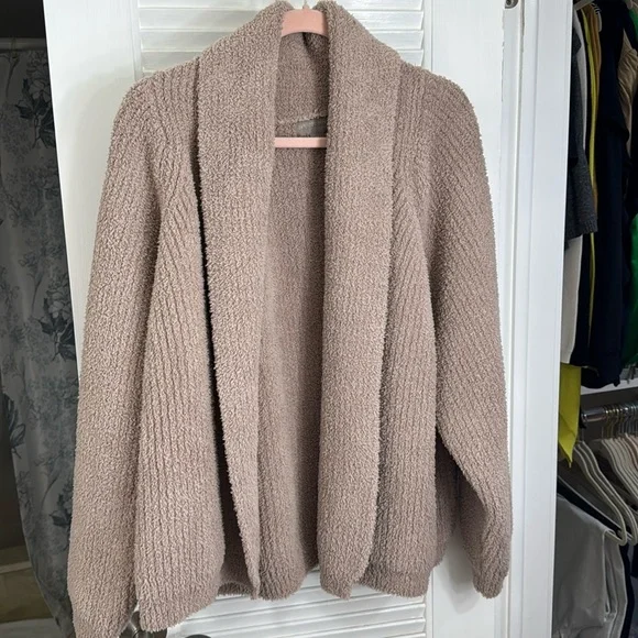 Barefoot Dreams Cozy Chic Taupe Open Cardigan Jacket Size 3X Plus Size - Picture 1 of 7